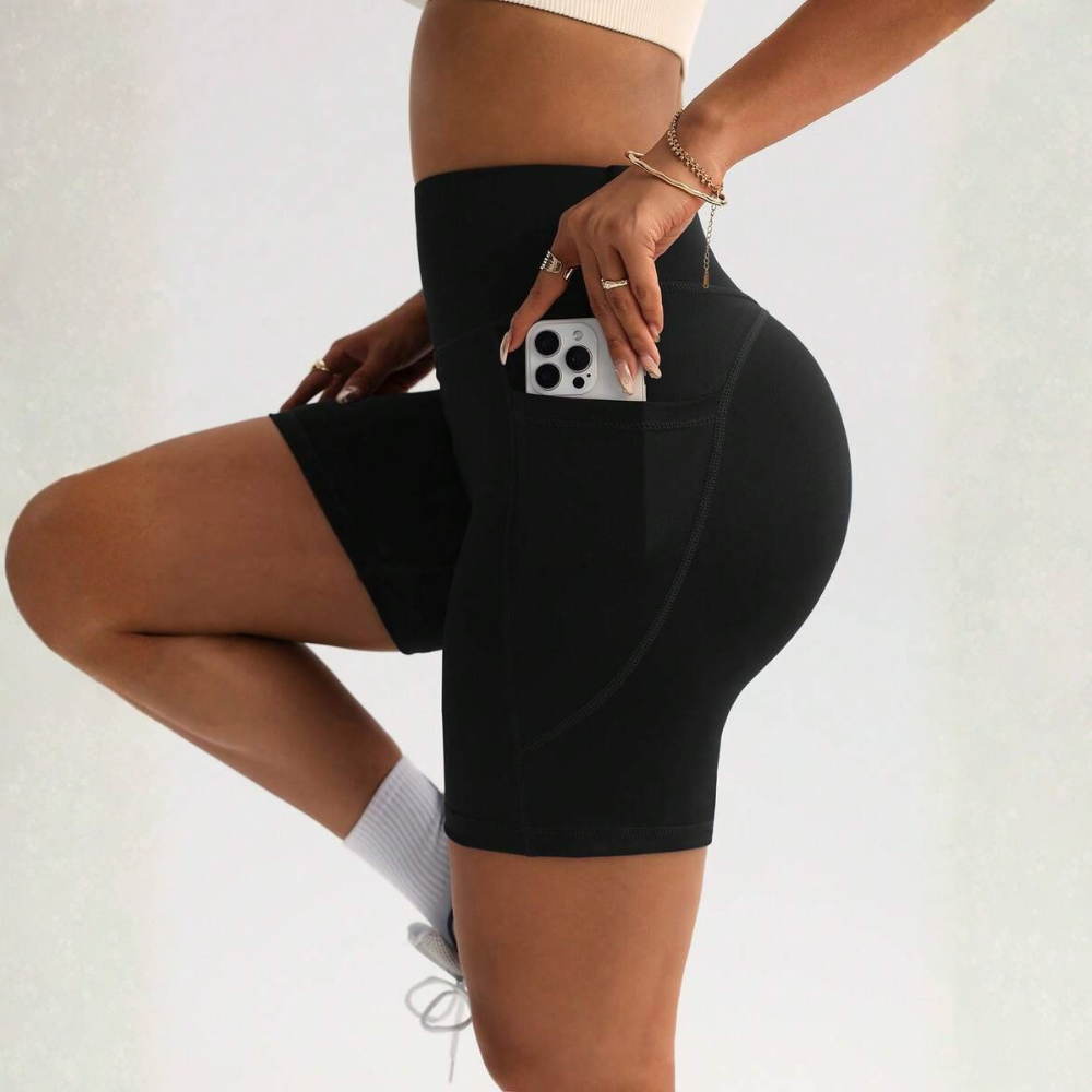 Spring And Summer Casual Slim High Waist Fitness Shorts For Women