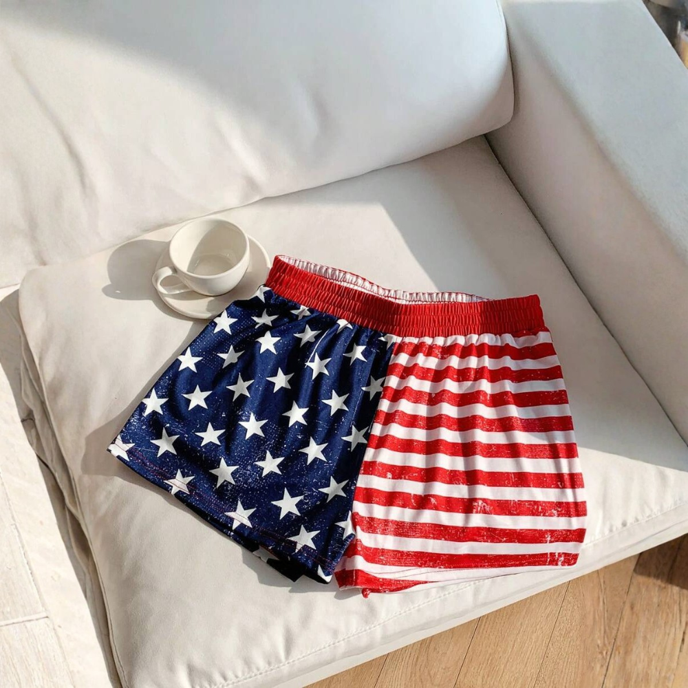4th Of July American Flag Printed Casual Shorts For Women