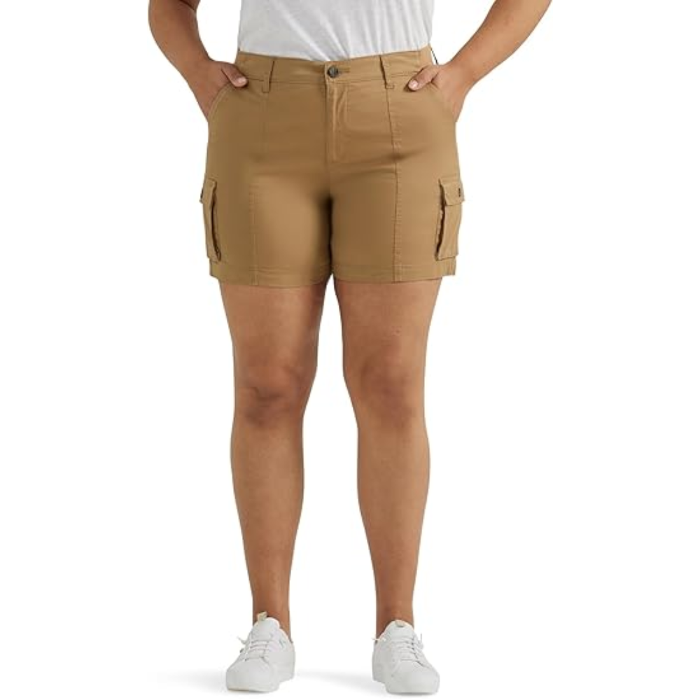 High Waist Ultra Lux Comfort Flex Stretchy Cargo Shorts For Women