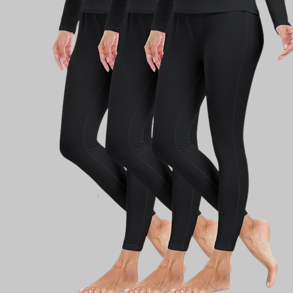 Pack Of 3 Thermal Fleece Lined Leggings For Women