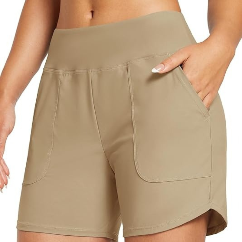 5 Inch Swim Board Shorts With Pockets For Stretch Fabric