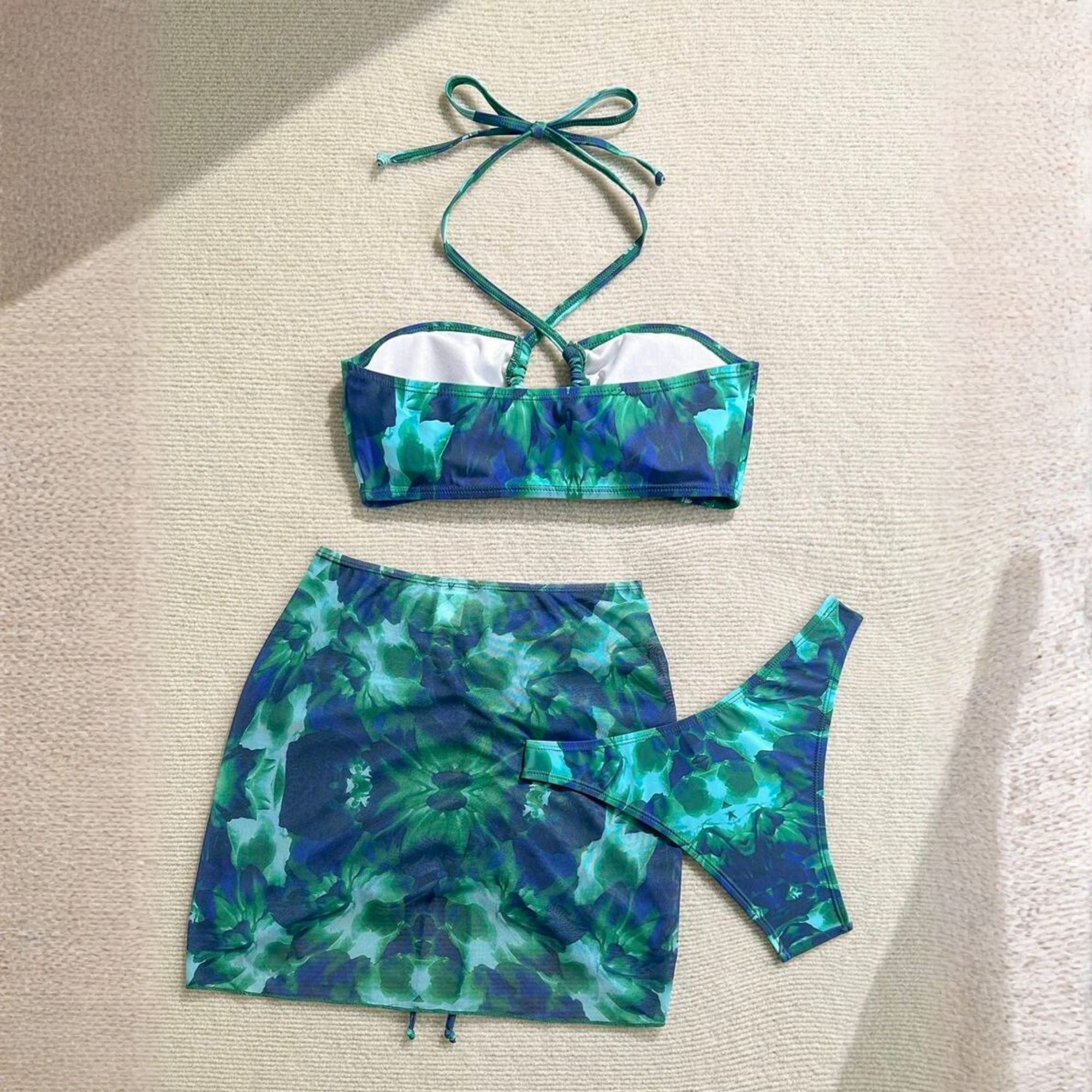 All Over Print Drawstring Beach Shorts Men Swim Trunks With One Piece Swimsuit Couple Set