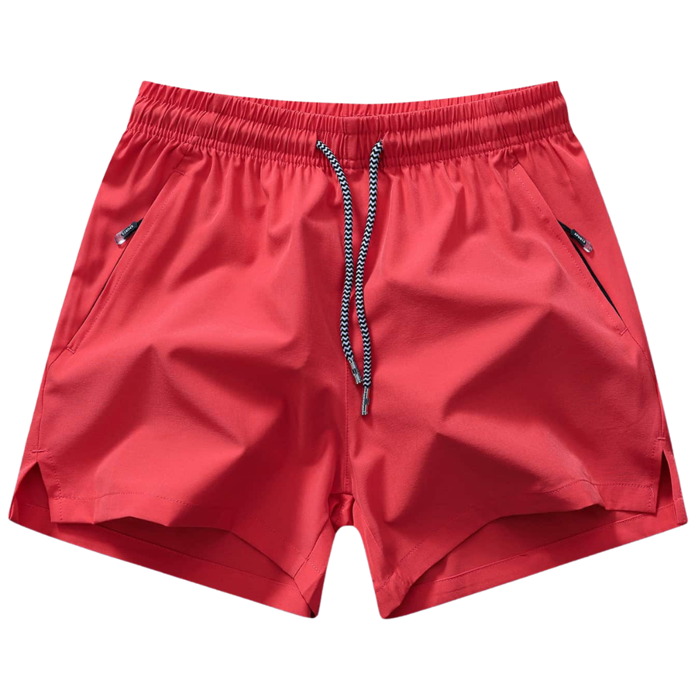 Fit Shorts With Zipper And Drawstring For Men
