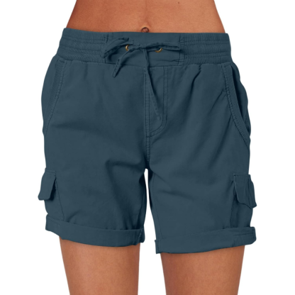 Cargo Shorts with Drawstring Six Pockets Functional Stylish