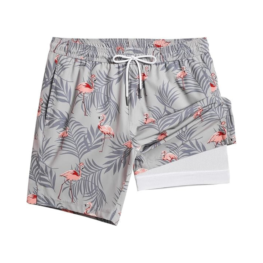 Mens Quick Dry Swim Trunks With Built In Compression Liner