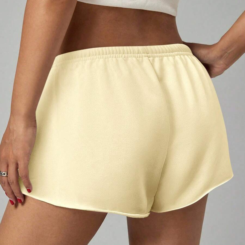 Solid Color Loose And Casual Elastic Shorts For Women