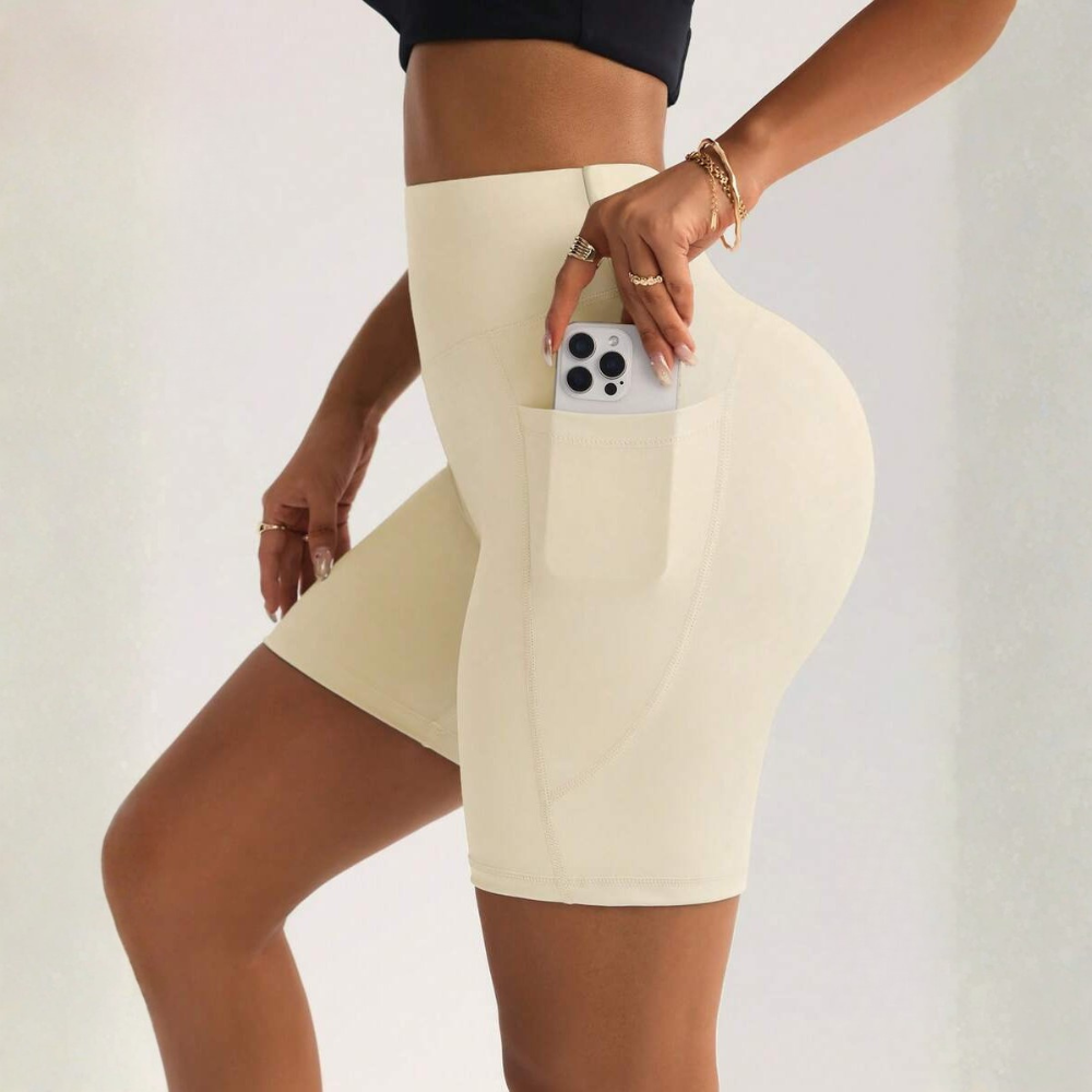 Spring And Summer Casual Slim High Waist Fitness Shorts For Women