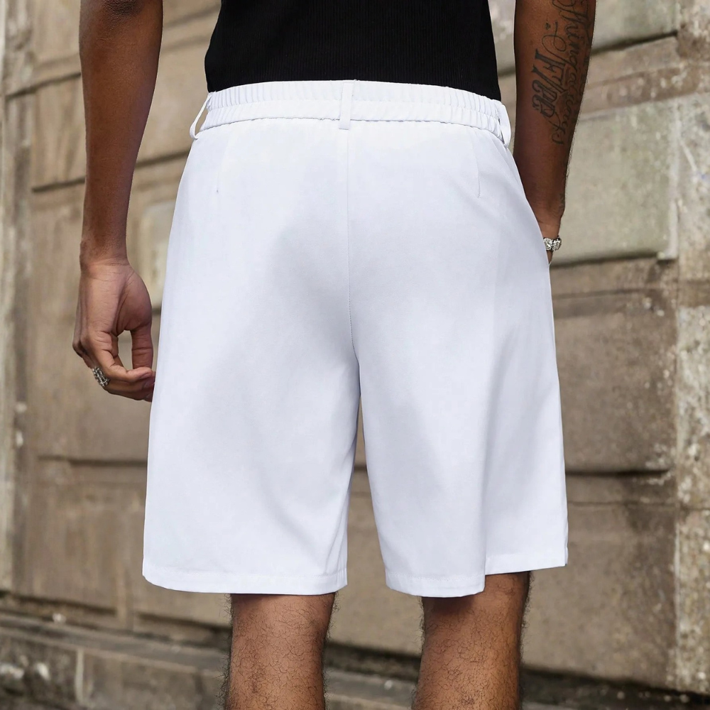 Men’s Striped Pleated Loose Fit Casual Shorts