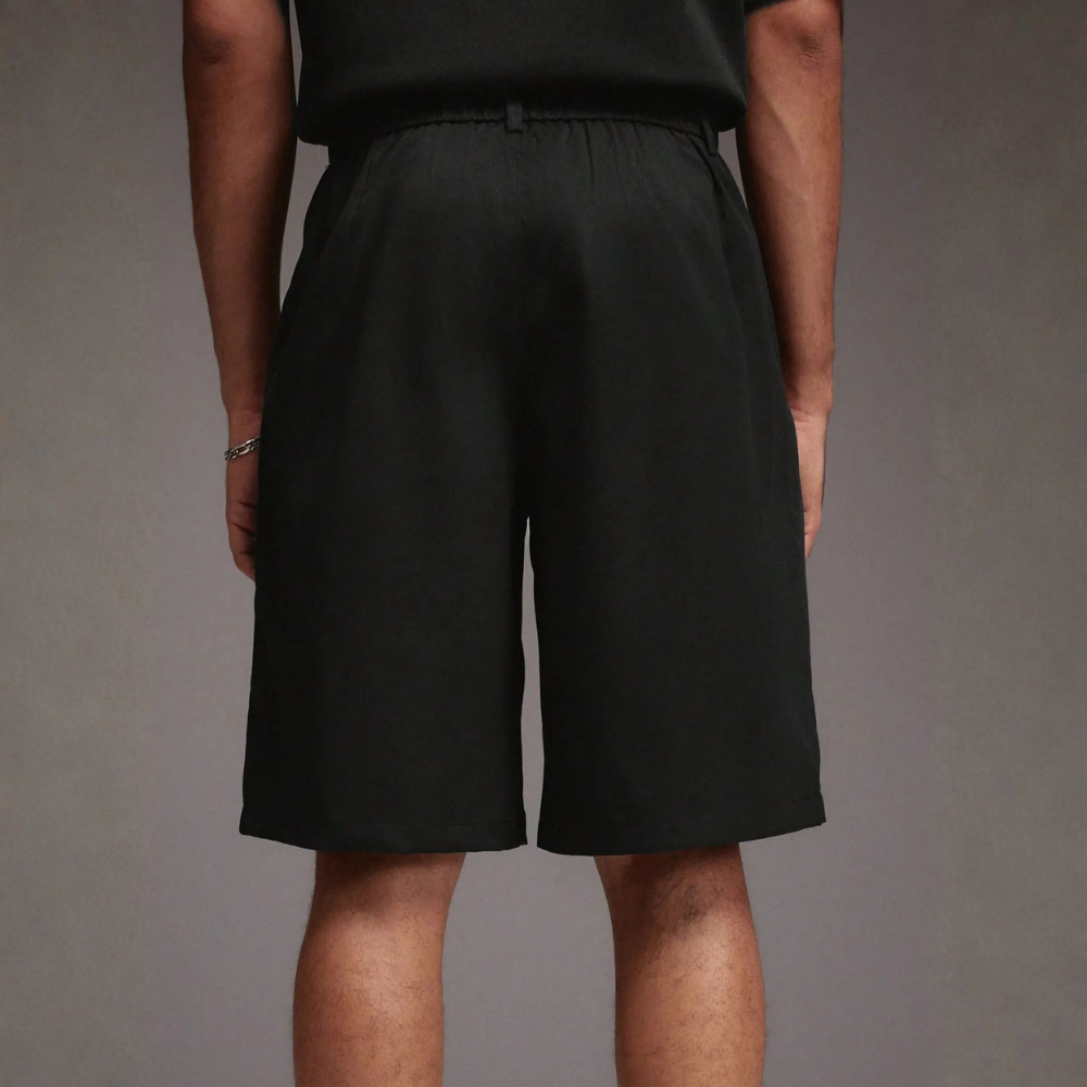 Men’s Striped Pleated Loose Fit Casual Shorts