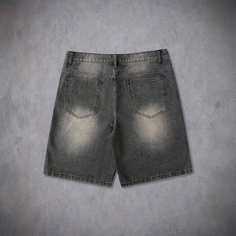 Plain And Frayed Edge Pocket Ripped Fashionable Denim Shorts For Mens