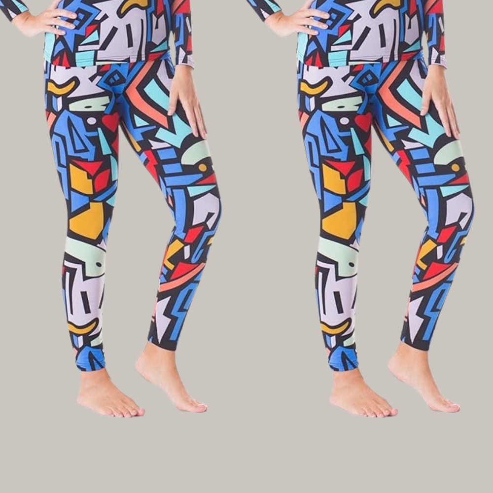 Pack Of 2 Women Printed Insulated Thermal Leggings For Skiing