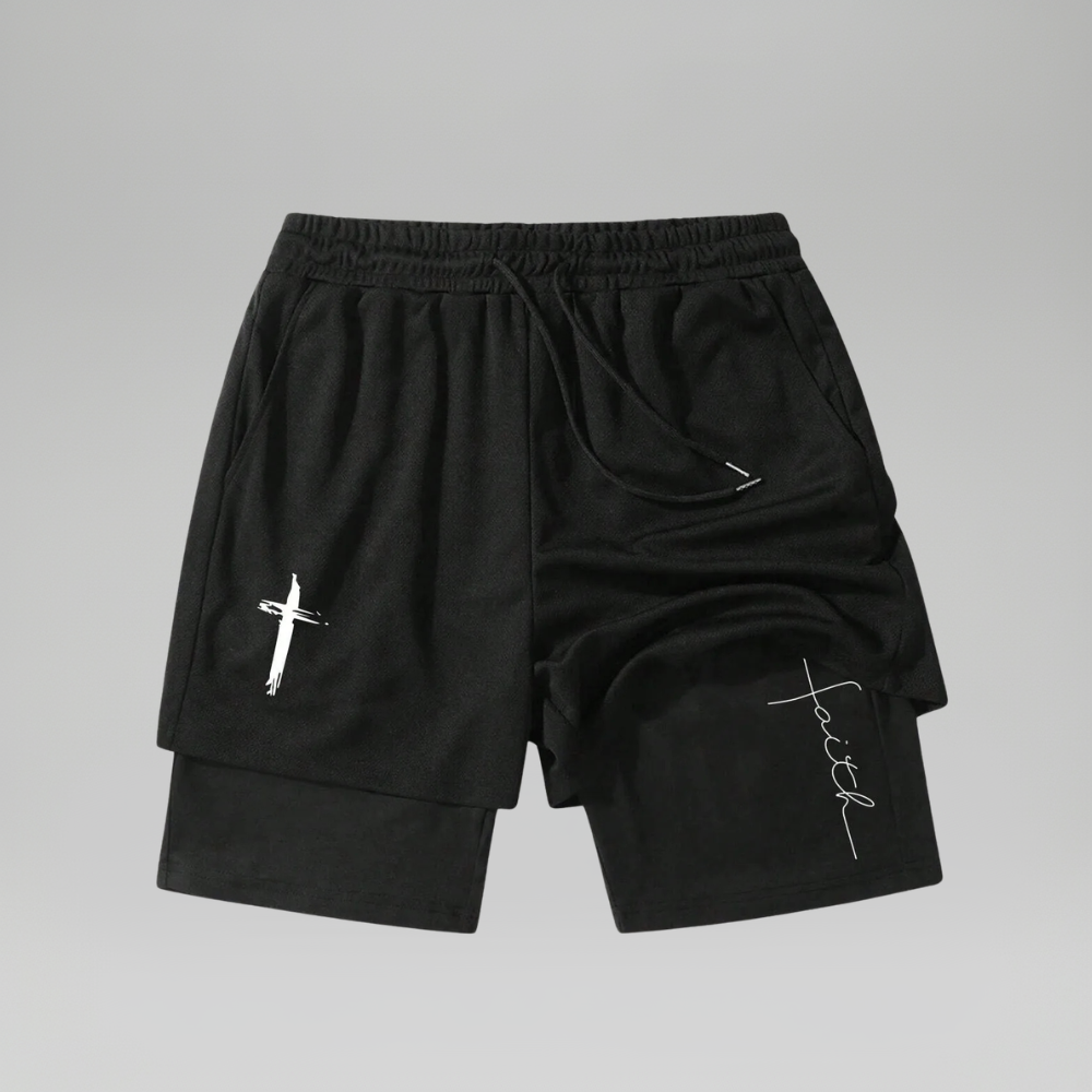 Men's Cross Graphic Knit Drawstring Street Shorts
