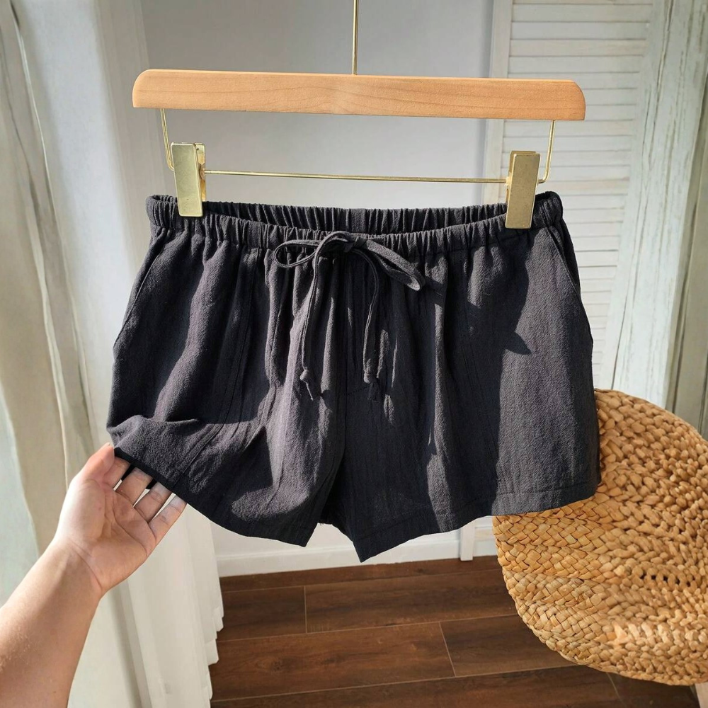 Casual And Loose Drawstring Solid Color Shorts Everyday For Women