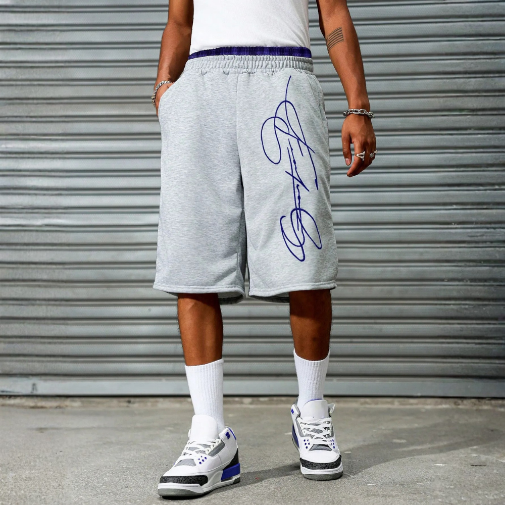 Men’s Contrast Trim Drawstring Casual Sweatpants Shorts
