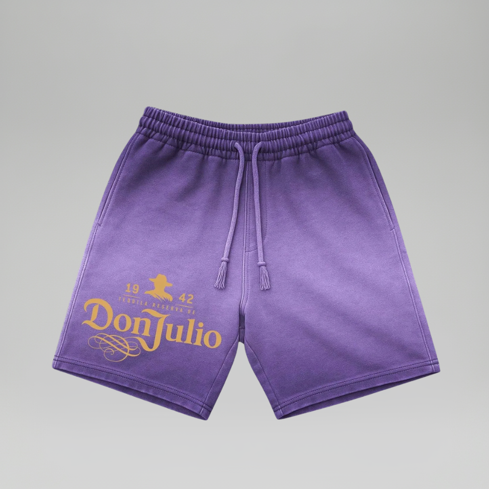Men’s Gradient Washed Graphic Print Cotton Shorts