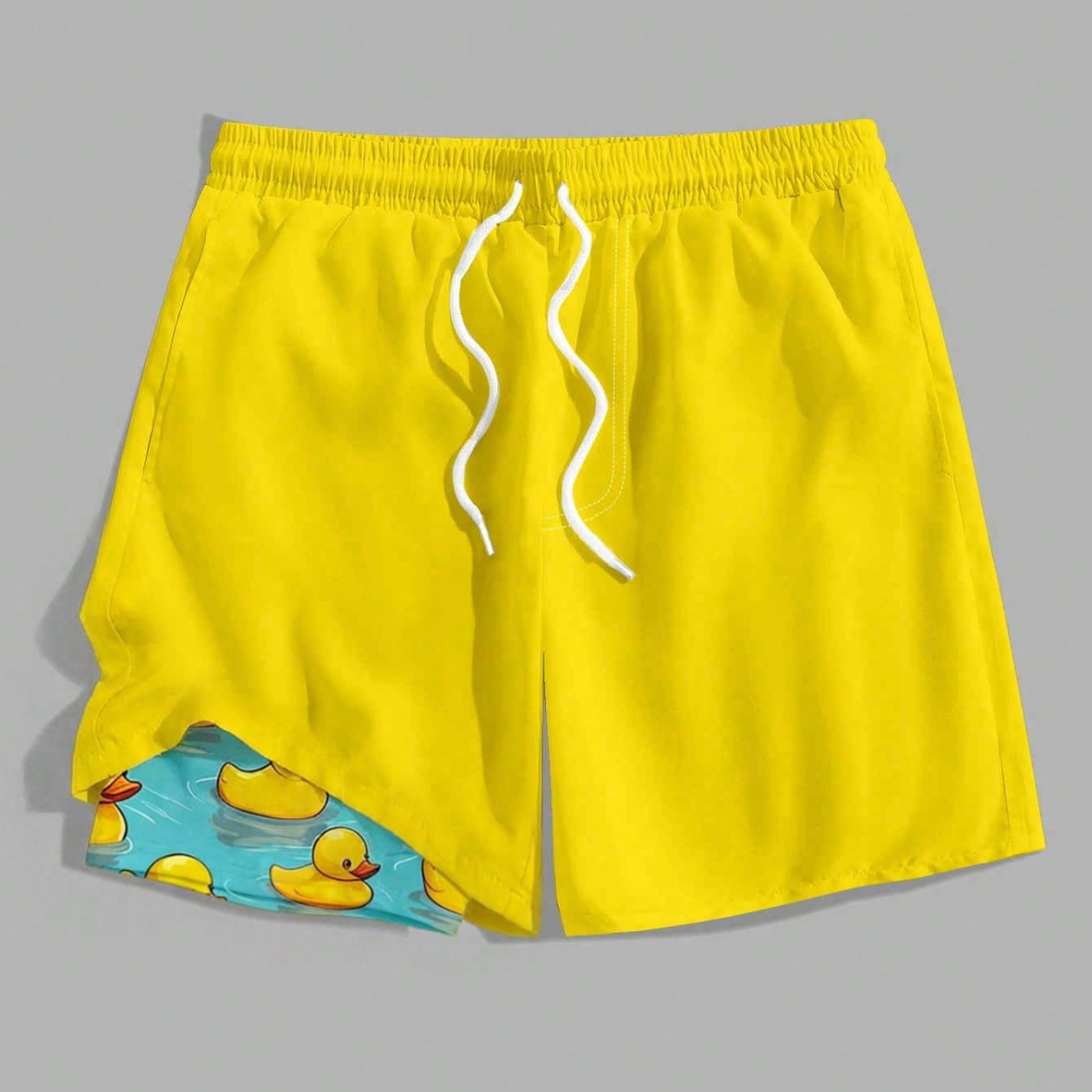 2 In 1 Cartoon Print Comfortable Beach Shorts