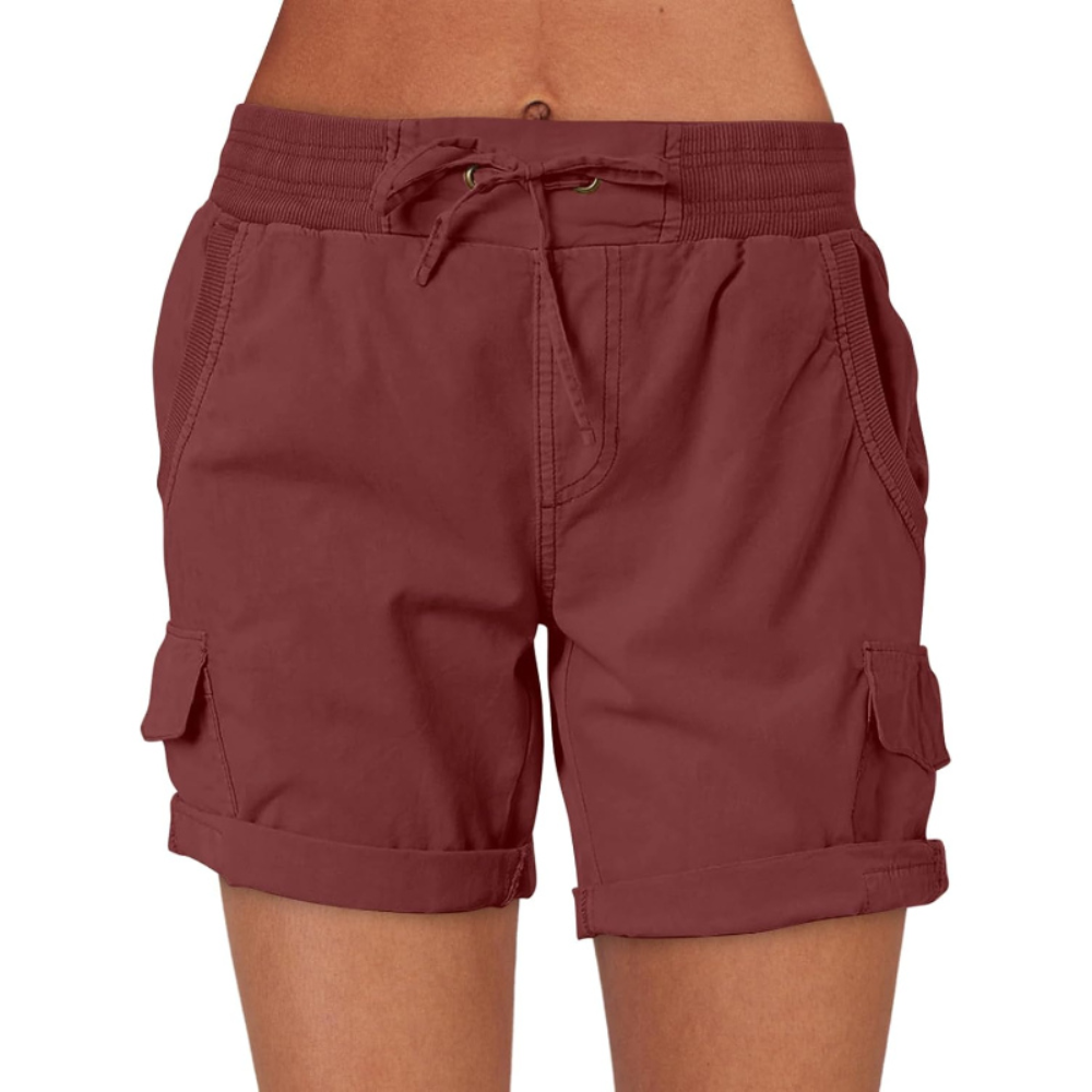 Cargo Shorts with Drawstring Six Pockets Functional Stylish
