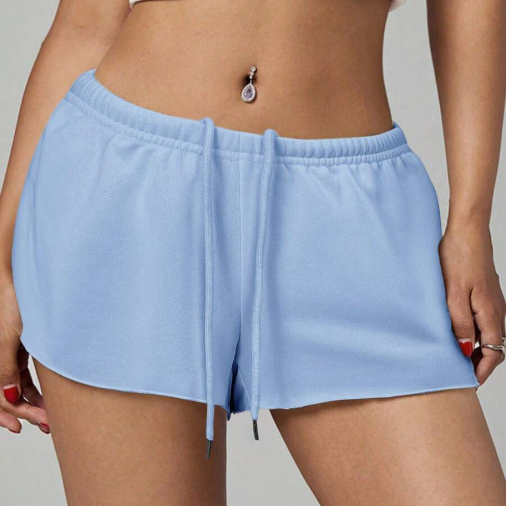 Solid Color Loose And Casual Elastic Shorts For Women