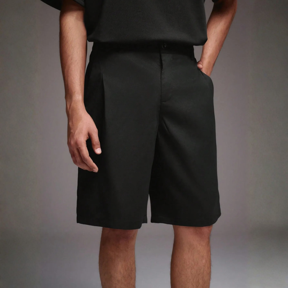 Men’s Striped Pleated Loose Fit Casual Shorts