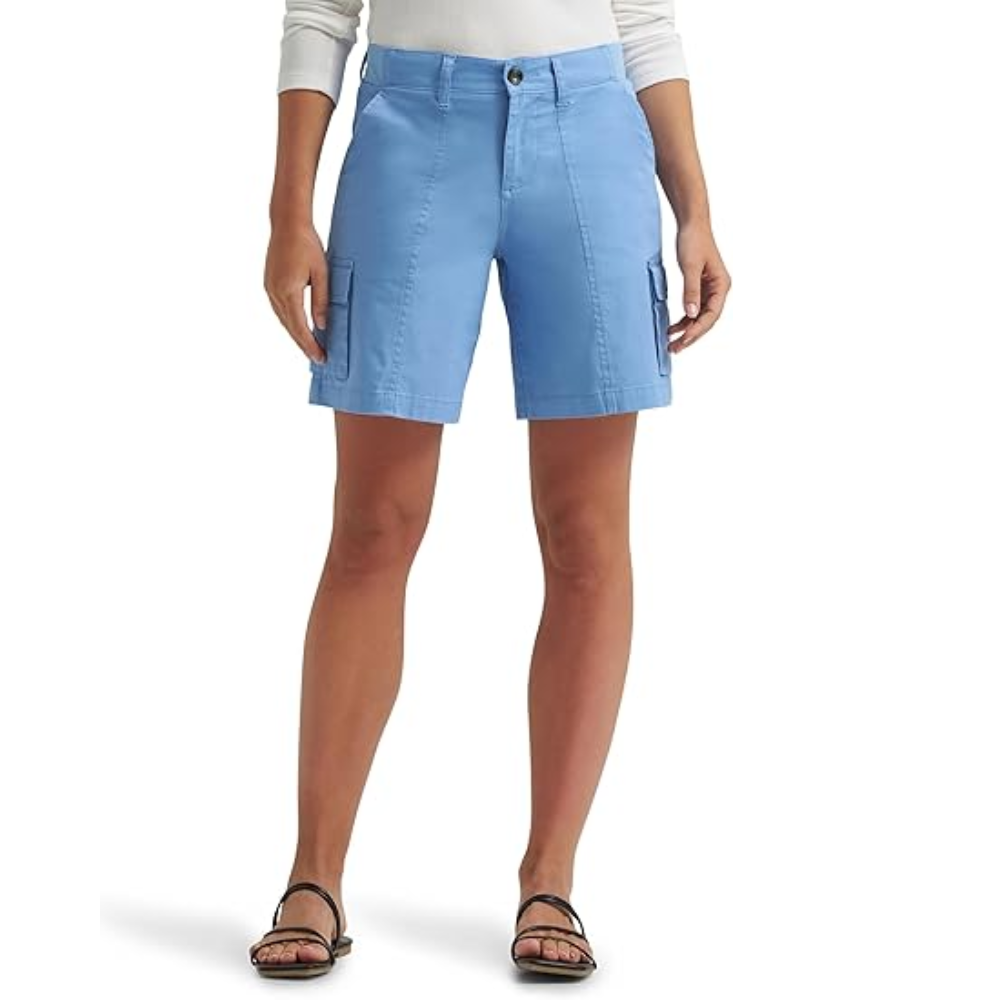 High Waist Ultra Lux Comfort Flex Stretchy Cargo Shorts For Women