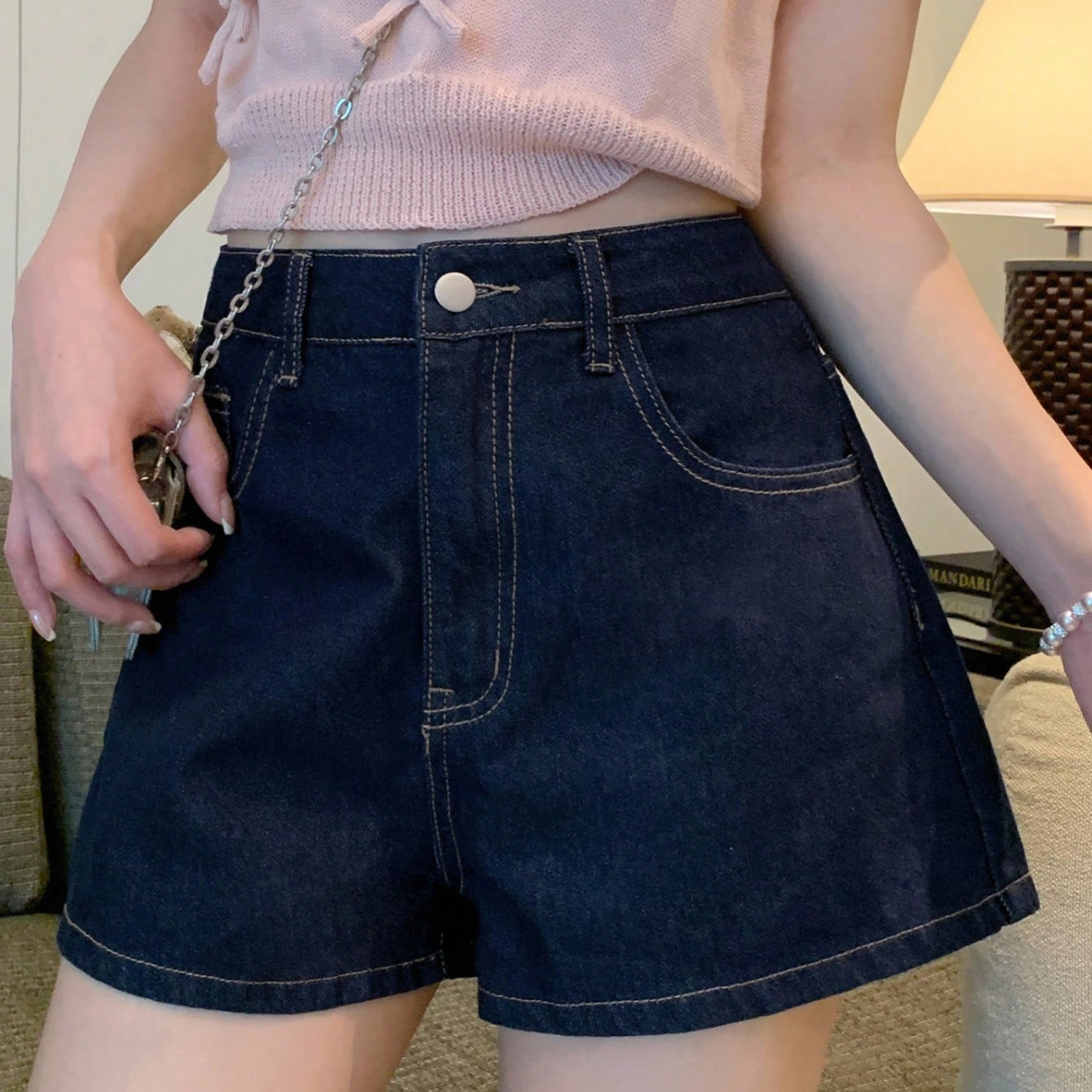 Casual Street Style Denim Shorts For Women