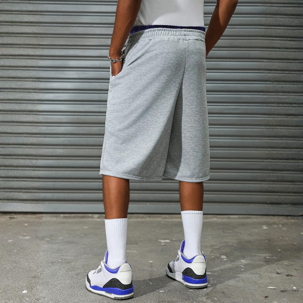 Men’s Contrast Trim Drawstring Casual Sweatpants Shorts