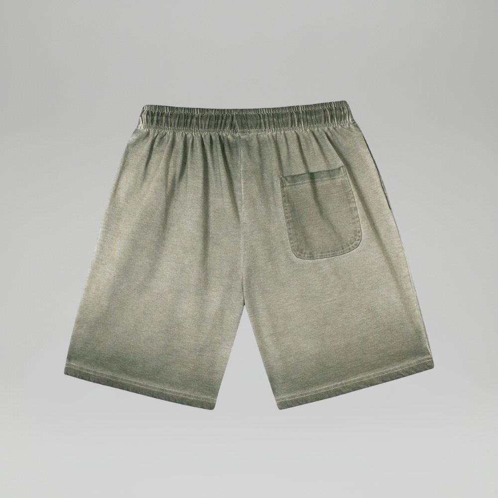 Men’s Gradient Washed Graphic Print Cotton Shorts
