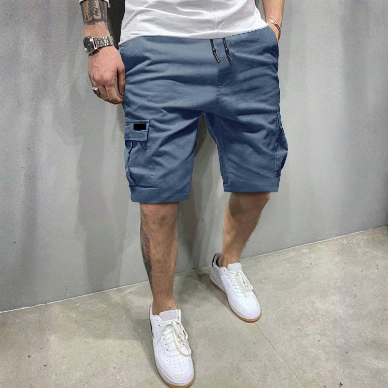 Casual Cargo Shorts For Men With Flap Pockets
