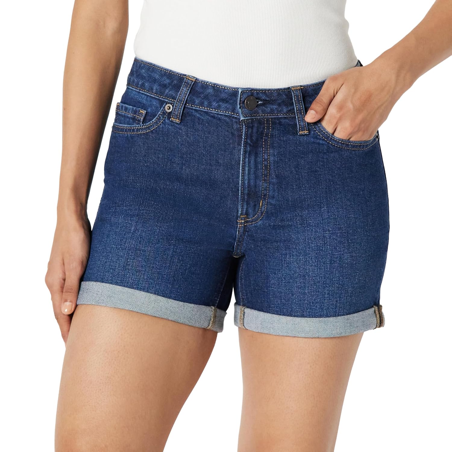 Mid Rise Denim Shorts For Women