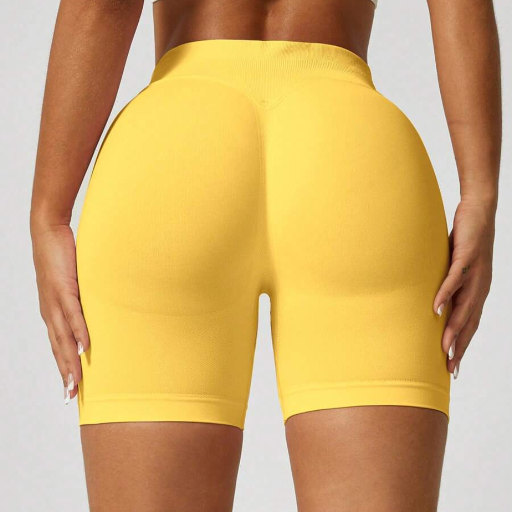 Pack Of 1 Solid Color Fitted Workout Shorts For Women