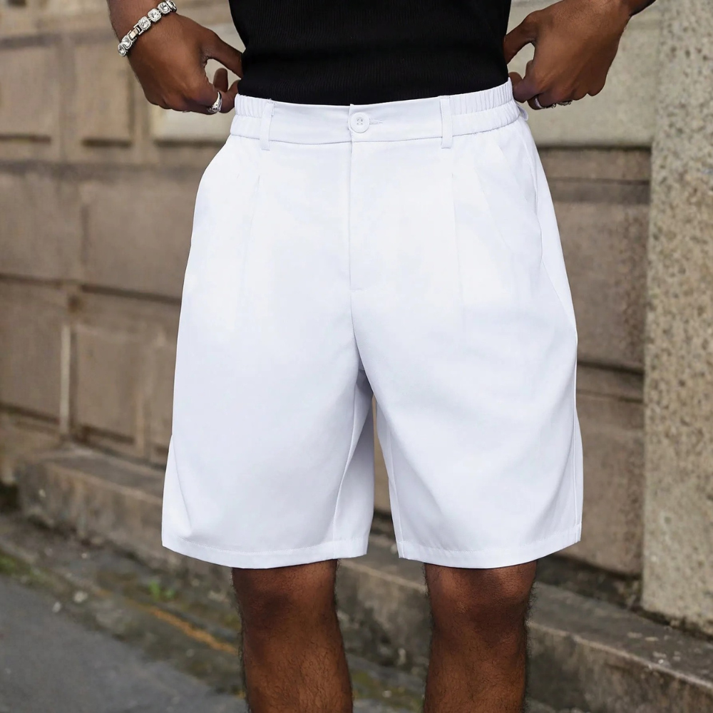 Men’s Striped Pleated Loose Fit Casual Shorts