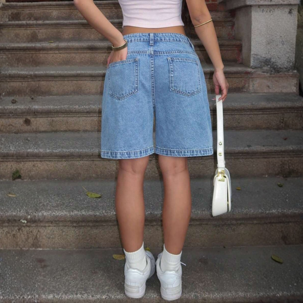 Denim And Loose Bermuda Shorts And Summer Casual For Women
