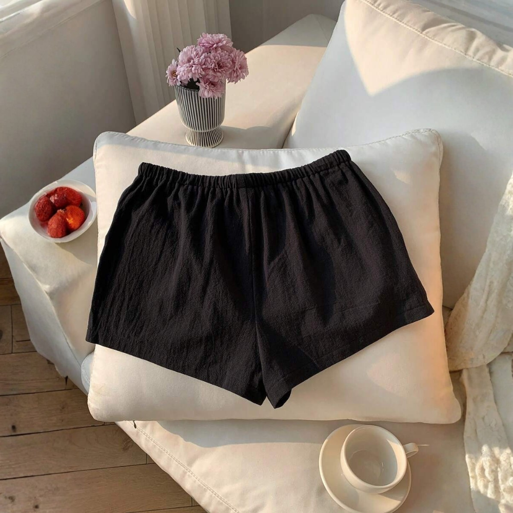 Casual And Loose Drawstring Solid Color Shorts Everyday For Women