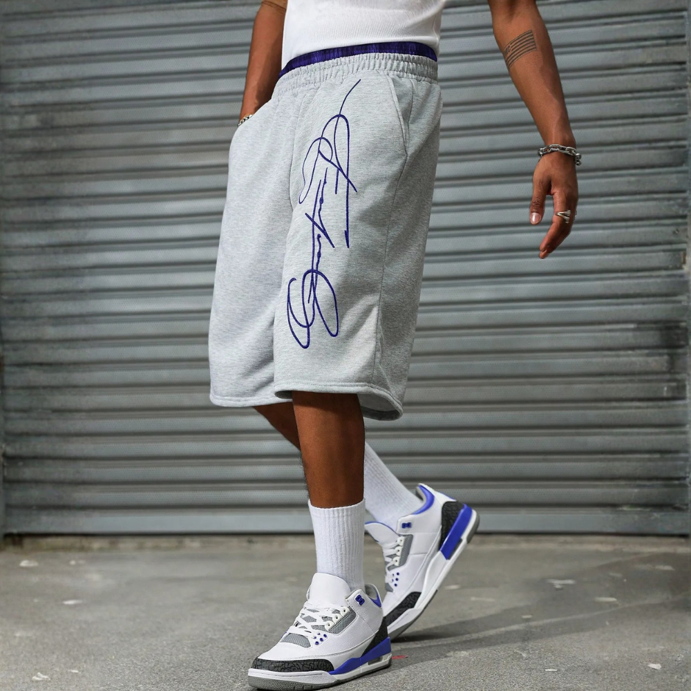 Men’s Contrast Trim Drawstring Casual Sweatpants Shorts