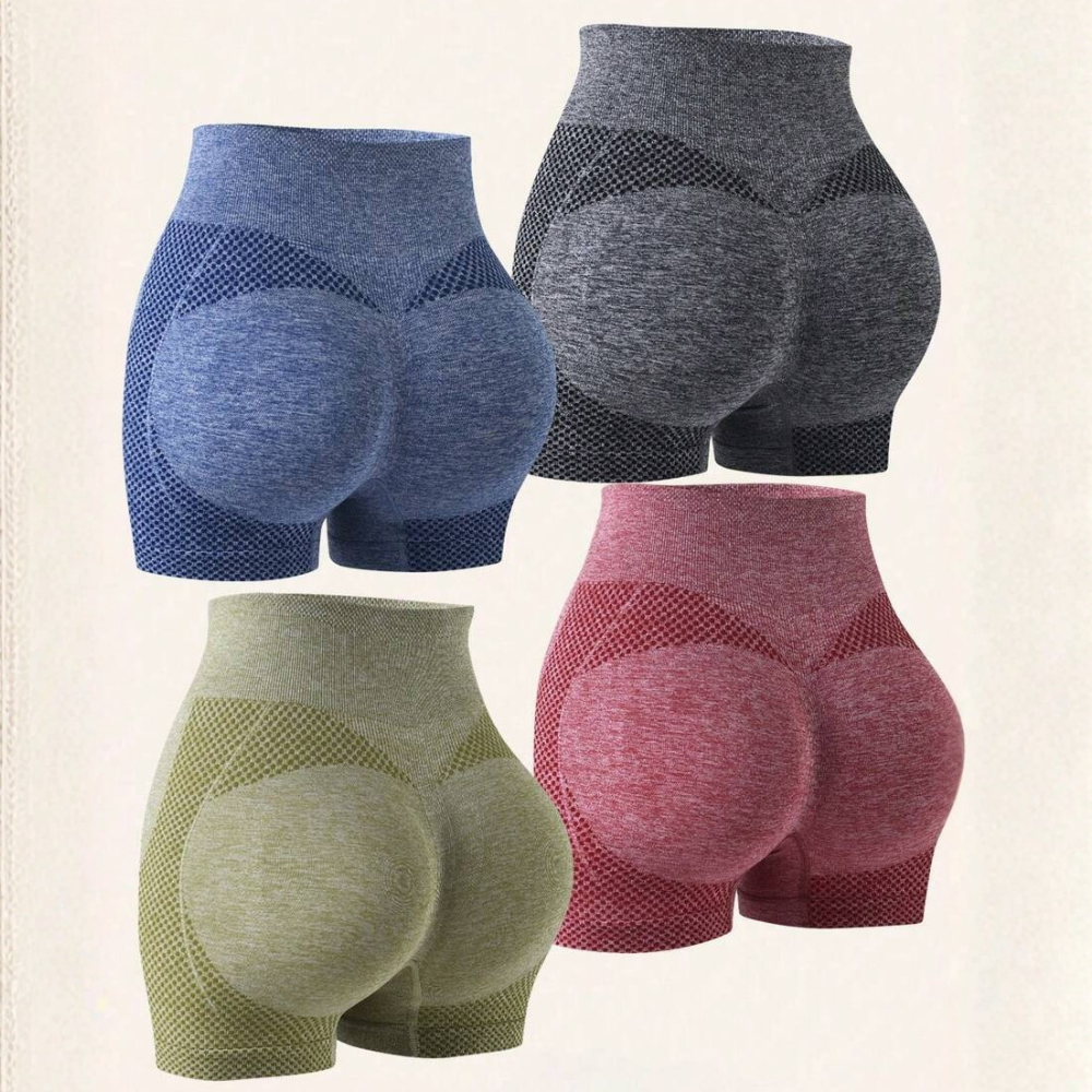 Pack Of 4 Butt Lifting High Yoga Shorts For Women