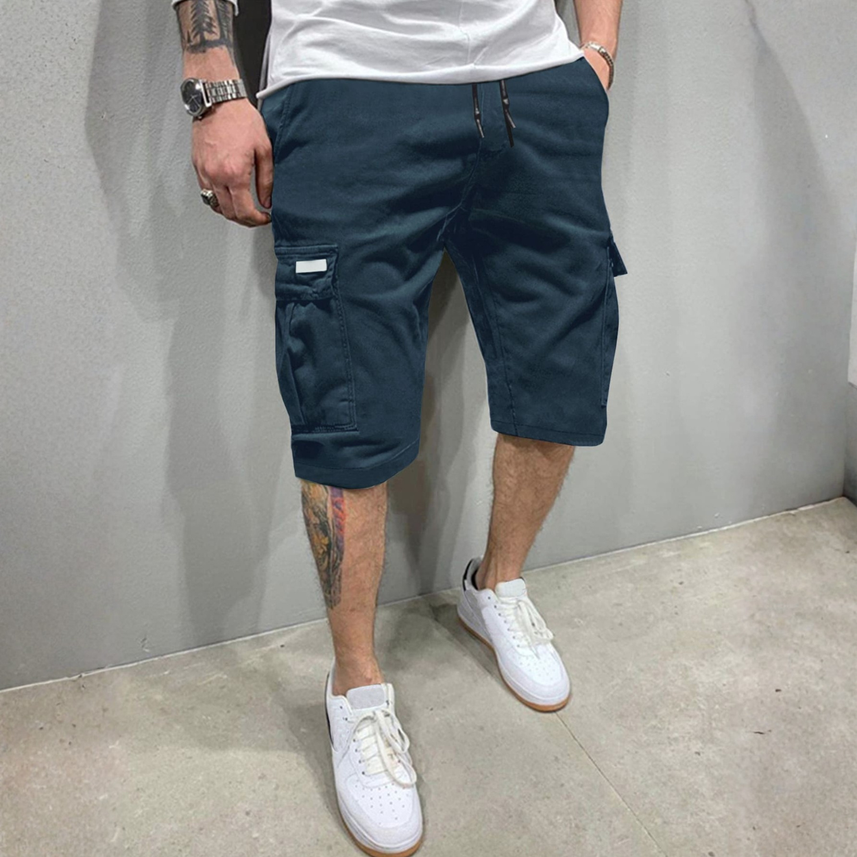 Casual Cargo Shorts For Men With Flap Pockets