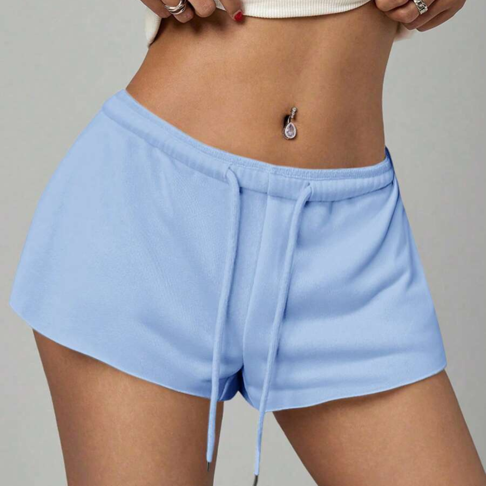 Solid Color Loose And Casual Elastic Shorts For Women