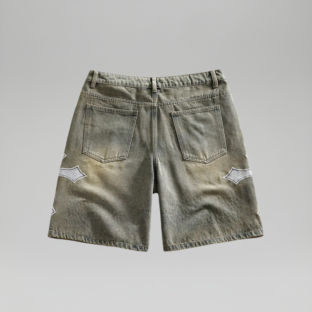 Men’s Rhinestone Decor Denim Shorts Casual Summer