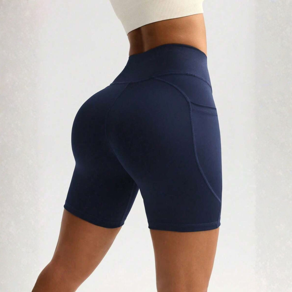 Spring And Summer Casual Slim High Waist Fitness Shorts For Women