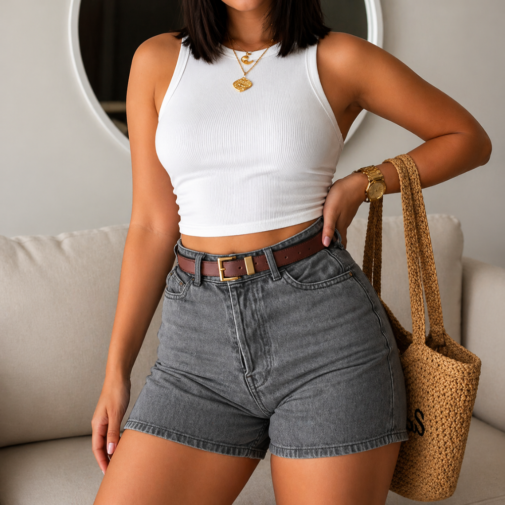 Casual And Bohemian Button Denim Shorts Summer For Women