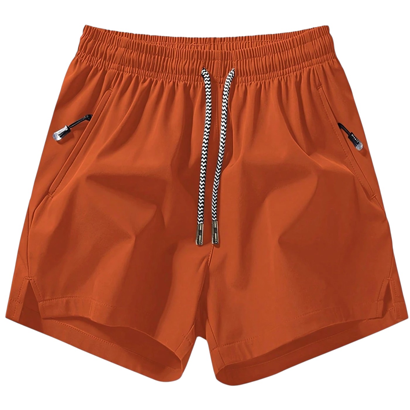  Zipper Pockets Drawstring Sports Shorts for Men
