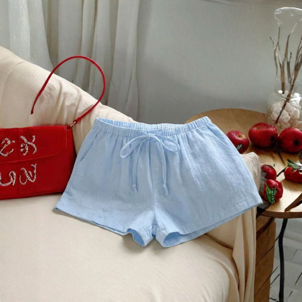 Casual And Loose Drawstring Solid Color Shorts Everyday For Women