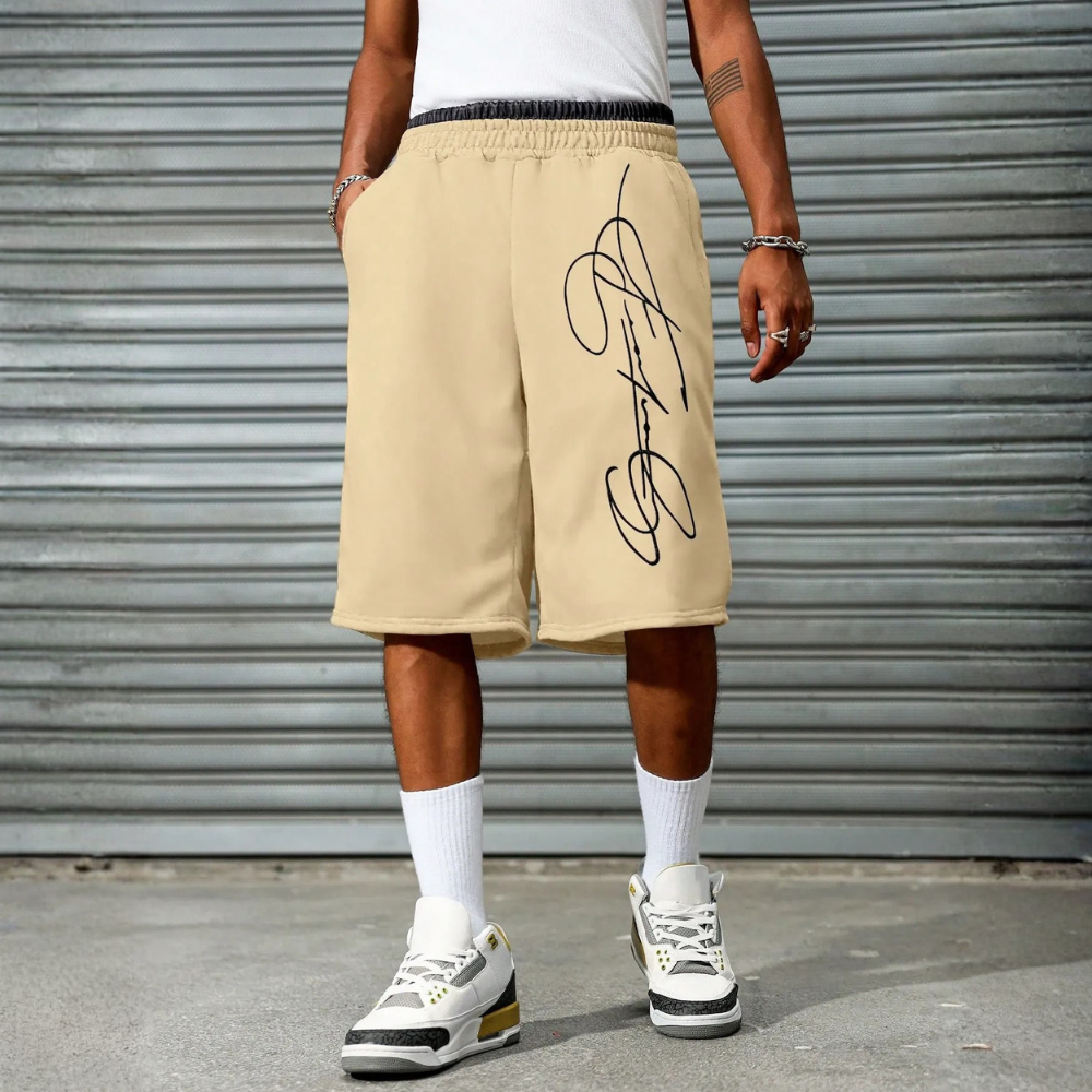 Men’s Contrast Trim Drawstring Casual Sweatpants Shorts