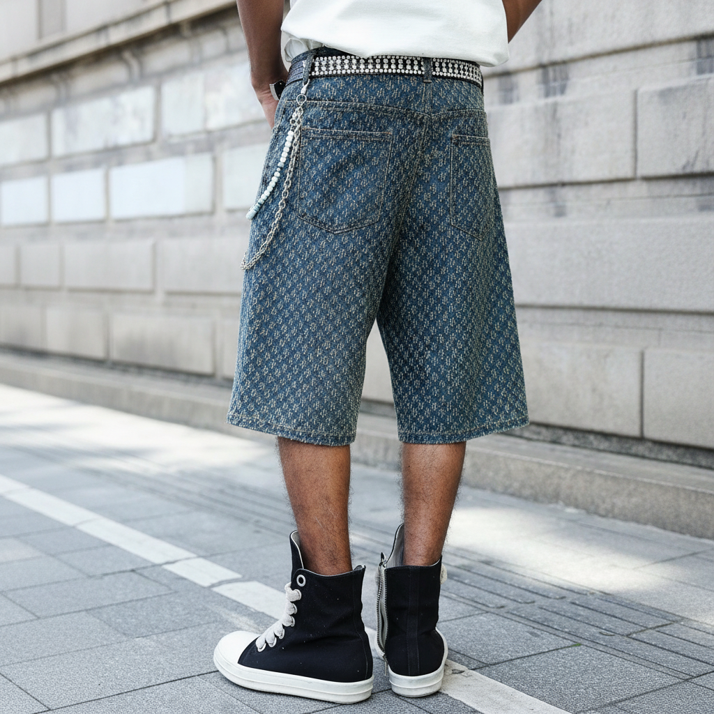 Loose Fit Vintage Washed Casual Denim Shorts For Men