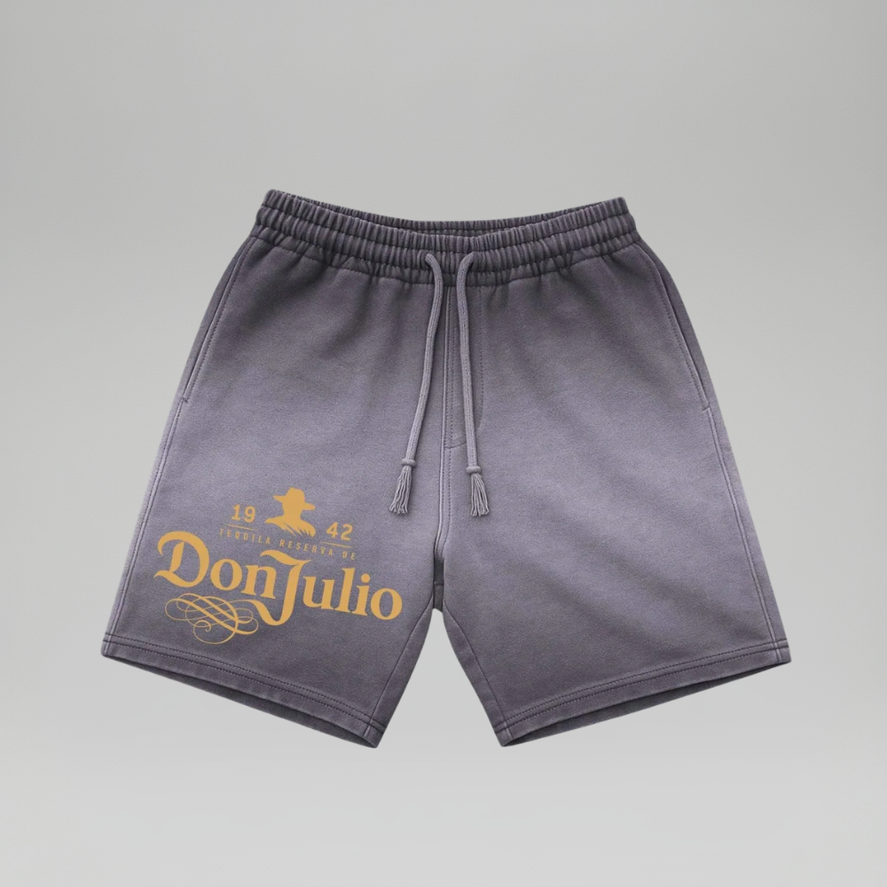 Men’s Gradient Washed Graphic Print Cotton Shorts