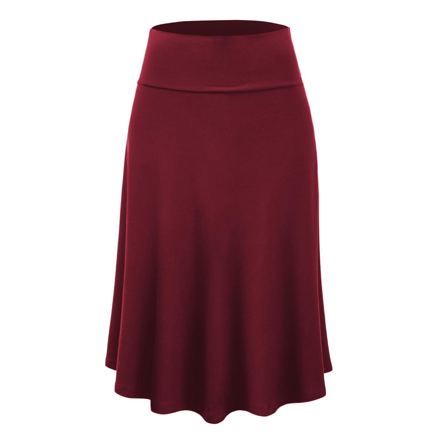 Casual Solid Flare Lightweight Skirt for Women