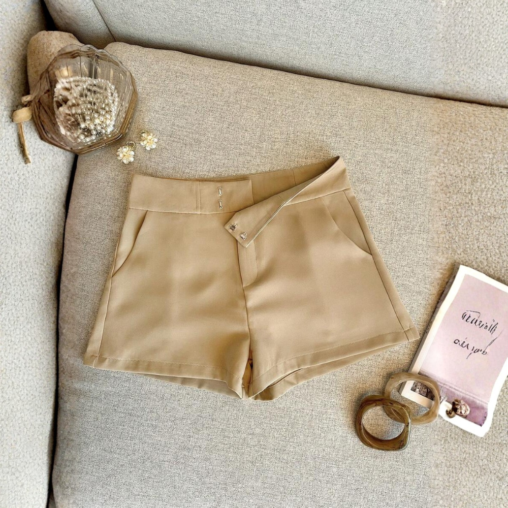 Solid And Color Casual Shorts Fashionable For Women
