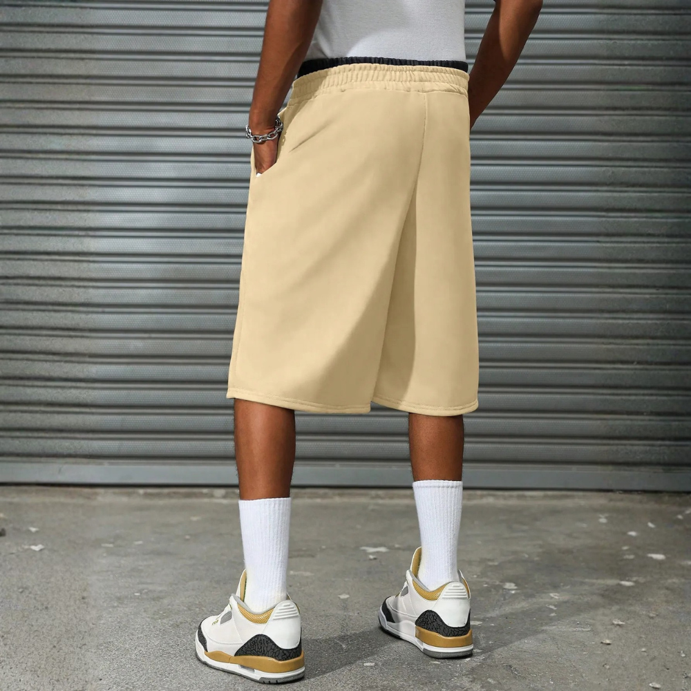 Men’s Contrast Trim Drawstring Casual Sweatpants Shorts