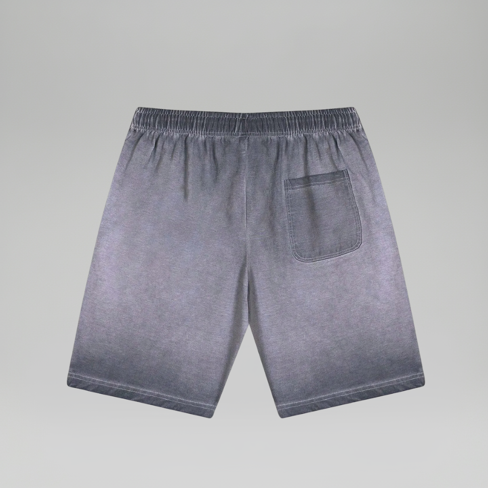 Men’s Gradient Washed Graphic Print Cotton Shorts