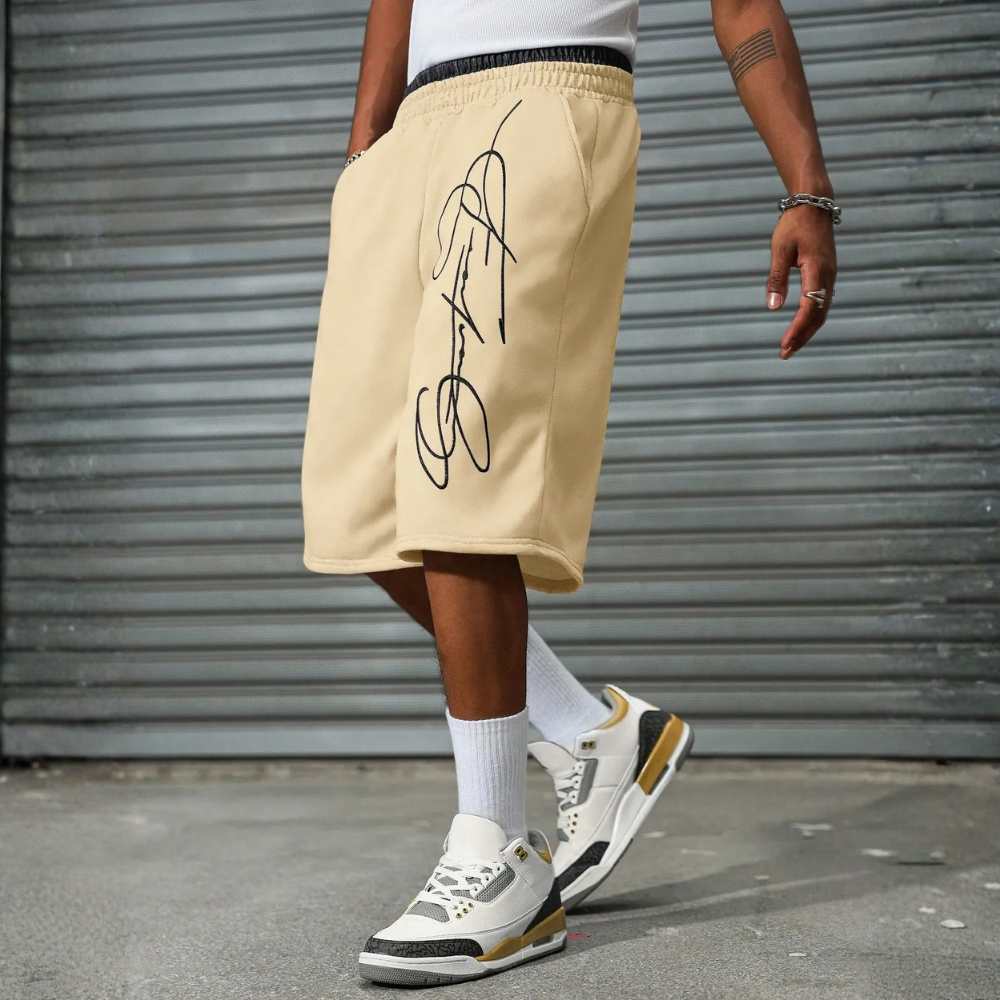 Men’s Contrast Trim Drawstring Casual Sweatpants Shorts